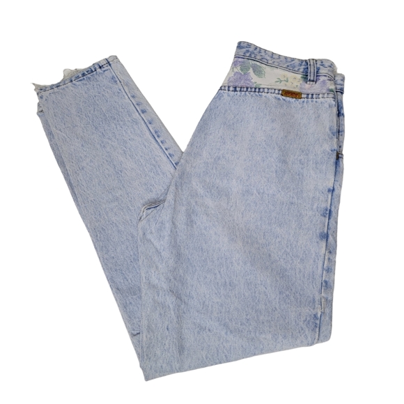 VTG Vintage High Rise Bare Back Jordache Jeans Floral Pockets Light Rinse 90s 28 - Picture 13 of 14